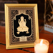 MOKSHA CRAFT India God Hinduism God 24K Gold Plated Laxmi Statue Frame Handmade Diwali Gift Gilded 8 X 10 EGMKC-FRLM-0810