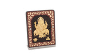 India God Hinduism God 24K Gold Plated Ganesha Screen Frame Handmade Diwali Gift Gilded 4.9 x 6.9