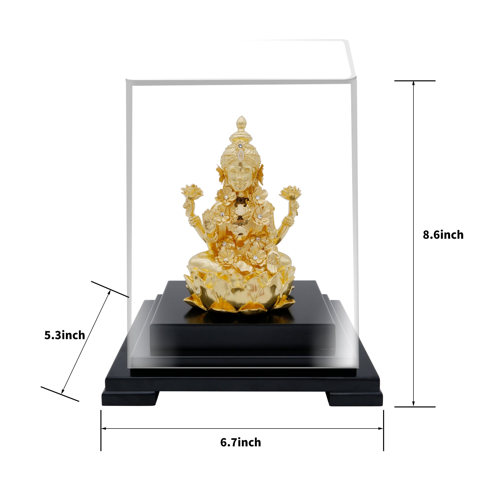 MOKSHA CRAFT India God Hinduism God 24K Gold Plated Ganesha Screen Frame Handmade Diwali Gift Gilded 6.7*5.3*8.7inch EGMKC-STLM-675387